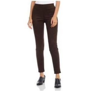 Karen Kane Faux Suede Moto Pants Brown Large